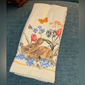 Shabby Chic Floral Bunny Kitchen Towels Set of 3 nwt